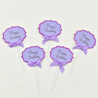 Décoration de gâteau d'anniversaire personnalisable QF, nœud rose en papier, décorations DIY, lot de 5 nœuds en papier pour gâteau, personnalisables
