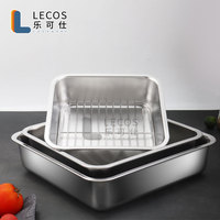 Vente directe d'usine personnalisée de qualité alimentaire pour la cuisson Grille de refroidissement Plateau de four à rôtir en acier inoxydable 304 Ensemble de moules de cuisson avec support