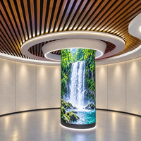 Écran LED Cylindrique Intérieur Haute Fréquence de Rafraîchissement, Écran LED Flexible pour Musées, Salles d'Exposition et Vitrines de Marques