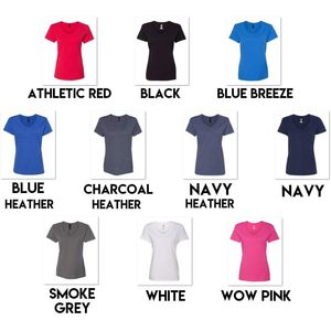 T-shirt en coton pour femme, col en V, lot de 3, respirant, manches régulières, tissu tricoté - Product Image 2