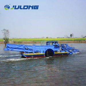 Recipiente de cosechadora de malezas acuática hidráulica <span class=keywords><strong>con</strong></span> barras cortadoras y sistema transportador para uso en lagos y ríos - Product Image 3