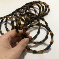 Bracelet acrylique en acétate de cellulose écaille de tortue brune pour femme