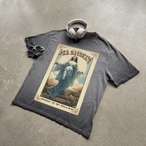 T-shirt imprimé 100 % coton pour homme style streetwear - Lavage vintage, design personnalisé, respirant, anti-boulochage, tendance - Product Image 5