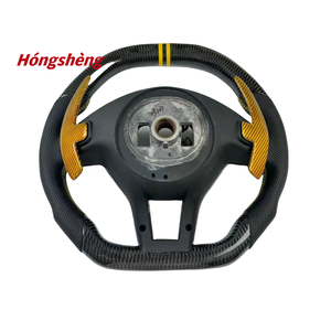 Volant en fibre de carbone personnalisé pour <span class=keywords><strong>Mercedes</strong></span> Benz modèles W204C63 W212 W218 W205 W222 W221 avec palettes de changement de vitesse jaunes - Product Image 6