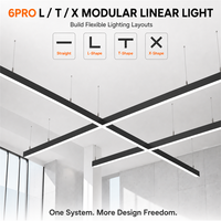 Système d'éclairage linéaire LED anti-intempéries en aluminium IP65, modulaire, connectable, sans outil, pour projets commerciaux