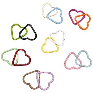 Mosquetones de aleación de zinc en forma de corazón, pintados, portátiles, con clips para llaveros, para actividades promocionales - Product Image 4