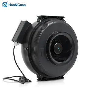 High Quality Free Speed High Airflow Low Power Centrifugal Inline Duct Fan Air Ventilation AC Motor HEE-200P Hon&guan 3 Years
