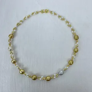 genuine deep golden white south sea pearl necklace jewelry