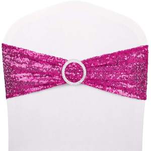 كرسي حفلات زفاف فاخر باللون الأحمر لامع مزين بالترتر بسعر خاص بسعر الجملة - Product Image 6