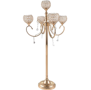 Candelabros de Cristal Antiguos Plateados para Centros de Mesa de Boda - Product Image 2