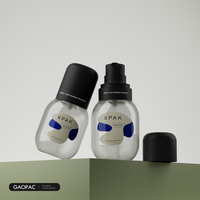 Bouteilles de sérum en PETG arrondies de 80 et 100 ml avec bouchon pompe en PP, pots cosmétiques en plastique vides rechargeables pour lotion pour le visage, tonique, brume