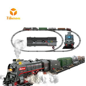 Wholesale Novelty DIY Assembly <strong>Model</strong> Plastic Steam Slot Railway Vehicle Locomotive Electric Music Light Track Smoke <strong>Train</strong> <strong>Toy</strong> - Product Image 1