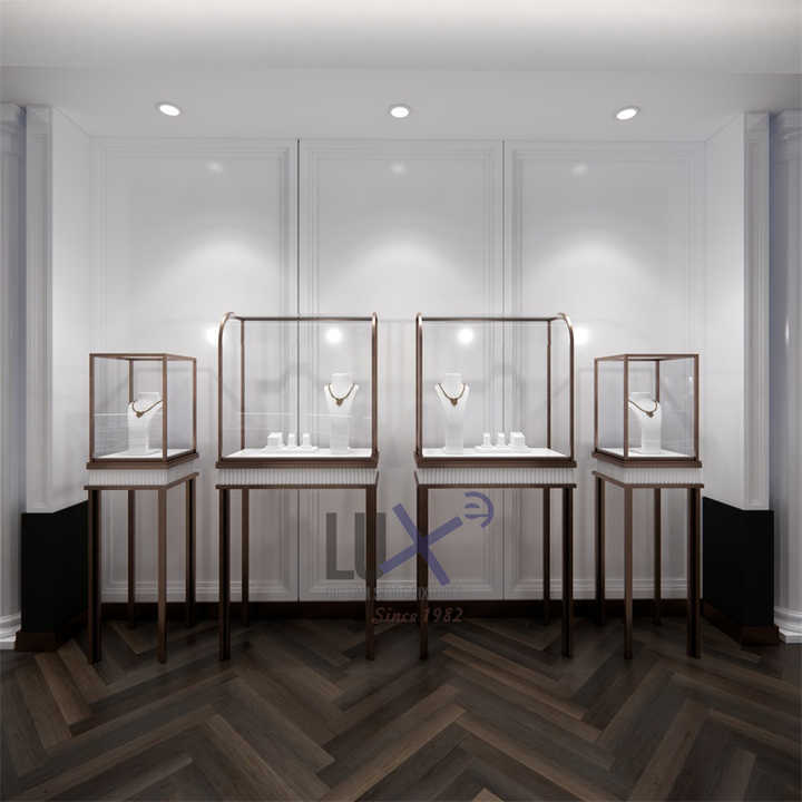 LUX Modern Design Maßge schneider ter Hersteller Eleganter Showroom Mall Juwelier geschäft Dekoration Schmuck Zähler Display Schmuck Kiosk