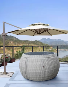Moderno giardino esterno Rattan sedia da pranzo Set tavolo in vimini ristorante cortile <span class=keywords><strong>terrazza</strong></span> risparmiare spazio sedie e mobili da tavolo - Product Image 6