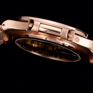 Montre pour homme avec boîtier en or rose, phase de lune, cadran noir avec date, polyvalente, décontractée, pour occasions formelles, montre-bracelet de luxe haut de gamme, objet de collection - Product Image 3