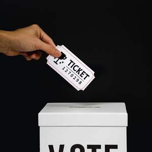 Biglietti della lotteria con doppio trofeo bianco personalizzati per premi di raccolta fondi per eventi - Product Image 6