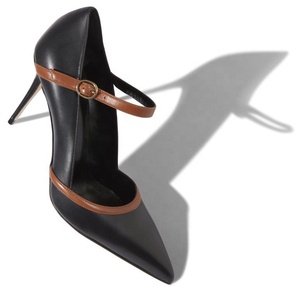 Escarpins à talons aiguilles marron grande taille 46 pour femme, coupe large, à lanières, bout pointu, talons fins, pour le bureau - Product Image 6