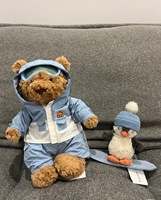 Jelly Cat Bartholomew Bear, Ours Snow Sult, Ours en peluche, Édition limitée Noël, Peluche super douce, Pingouin skieur, Confort mignon