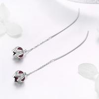 SCE504 Beste schmuck Indischen stil rot edelstein mit sterling silber kette ohrringe tulpe blume geformt zirkon cz stein