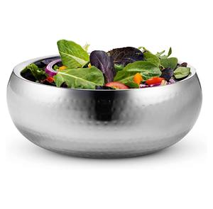 Cuenco para servir de alta calidad, cuenco para comer martillado de cobre puro de Metal, cuenco de metal martillado decorativo plateado - Product Image 2