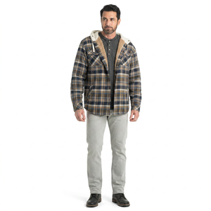 Chemise-veste en flanelle épaisse et ultra douce pour homme avec poches latérales chaudes - Product Image 1