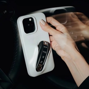 <span class=keywords><strong>Coque</strong></span> de téléphone portable en silicone couleur unie avec support d'insertion de clé pour 15 Pro Promax - Product Image 1