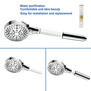 Adjustable <b>Shower</b> Head SSK791 Chrome Plated Round Portable With Flow <b>Control</b> Button - Product Image 4