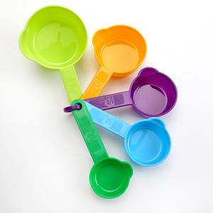 Colorful Plastic <b>Measuring</b> <b>Cups</b> And Spoons <b>Set</b> 5 Piece Each For Baking And Cooking With <b>Measurement</b> Markings - Product Image 3