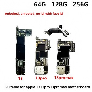 Nouvelle carte mère compatible avec <span class=keywords><strong>iPhone</strong></span> 13 13 Pro 13 Pro Max, débloquée pour toutes les réseaux, sans réparation, sans verrouillage <span class=keywords><strong>iCloud</strong></span>, avec Face ID - Product Image 1