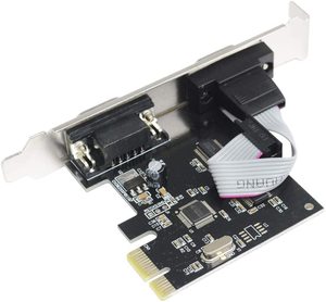 Pcie 2-Port Dual DB9 <strong>RS232</strong> / Serial Port <strong>PCI</strong> Express PCIe Adapter Card - WCH382L Chipset - Product Image 1