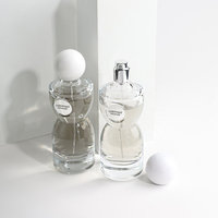 Botella de Perfume de Vidrio Transparente de Alta Calidad, con Pulverizador, a Prueba de Fugas, con Serigrafía, de 10ml, 30ml, 80ml, 90ml y 100ml