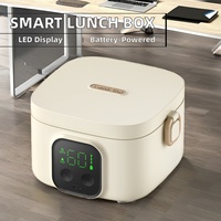 Cuisinière à riz électrique automatique rechargeable par USB, affichage numérique LED, capacité de 500 ml, écologique, multifonction, en plastique carré