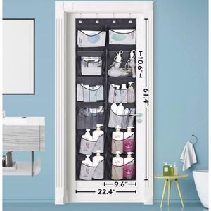 Door Shoe Storage Rack with 12 <b>Large</b> Mesh Pockets Boot Hanging Storage Fabric for <b>Wardrobe</b> and Bathroom - Product Image 2