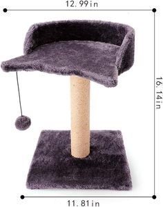 Colonne à gratter en sisal naturel plateforme en peluche <span class=keywords><strong>chaton</strong></span> chat jouet interactif grand cadeau animaux suspendus jouet balle chat colonne à gratter - Product Image 2