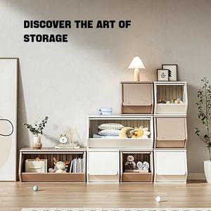 Children's Room Plastic Toy Box with Lid Stackable <strong>Storage</strong> Bins for Living Room and Bedroom <strong>Organization</strong> - Product Image 4