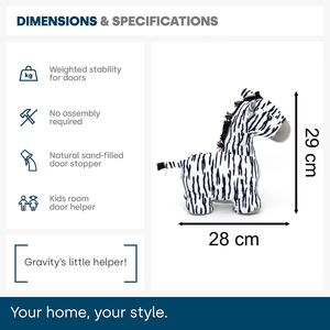 Fermaporta in peluche a forma di zebra, giocattolo di peluche con sabbia, per tutte le porte di ogni stanza - Product Image 2