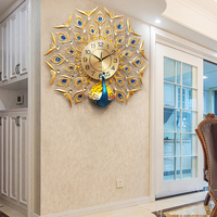 Jam Dinding Desain Modern Mewah 3D Still Life Emas Gerakan Kuarsa Satu Sisi Seni Logam Dekorasi Ruang Tamu Rumah