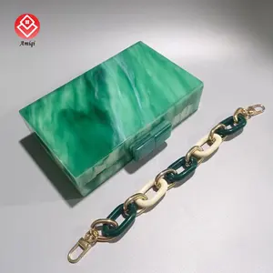 Amiqi YM38-64 Acrylic bead handbag single shoulder bag marble party bag fascinating stone clutch bag