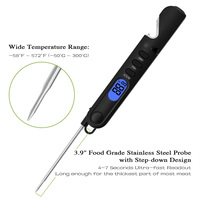 Thermomètre numérique intelligent avec écran LCD, alimenté par batterie, pour la cuisine, la cuisson au barbecue, lecture instantanée de la température, alarme intégrée