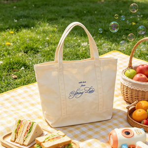 Portable Travel Women Shoulder Handbag <b>Large</b> Capacity <b>Canvas</b> 16 Ounce Custom Logo Cotton <b>Canvas</b> Tote <b>Bag</b> for Travel Use - Product Image 6