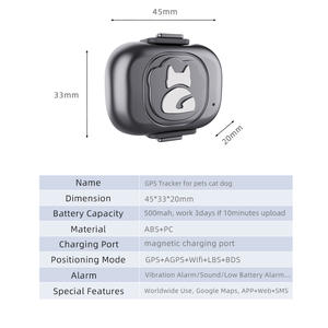 <span class=keywords><strong>Collar</strong></span> Rastreador GPS Mini para Mascotas Anti-Pérdida con Soporte para Airtag, Impermeable IP67 - Product Image 5