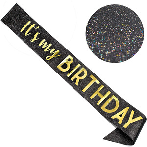 Écharpe scintillante pour fête d'anniversaire 18 21 30 40 50, écharpe pour fille d'honneur, décorations et fournitures pour fête d'anniversaire X3161 - Product Image 6