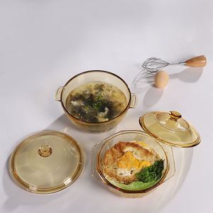 อุปกรณ์บนโต๊ะอาหาร/ห้อง<span class=keywords><strong>ครัว</strong></span>/เครื่องแก้วทนความร้อนสูงหม้อแก้วหม้อปรุง<span class=keywords><strong>อาหาร</strong></span>หม้อแก้วมีฝาปิดสำหรับห้องครัว - Product Image 2