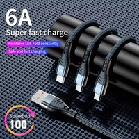 Produits les plus vendus Câble multi chargeur tressé en nylon 1.2M 3IN1 Câble de charge Multifonction Téléphone Micro USBC Câbles de chargeur rapide
