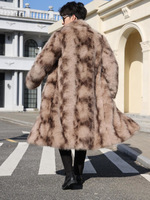 Manteau en fausse fourrure de renard, longueur genou, épais, thermique, fourrure, vêtement d'extérieur, coupe-vent, résistant au froid, mode hiver pour homme