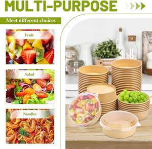 Disposable Biodegradable Kraft Paper Glitter Round Soup Bowls and Plates Food <b>Containers</b> - Product Image 4