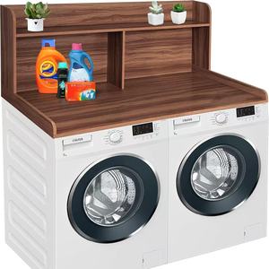 Étagère de rangement en bois pour machine à laver, 3 niveaux, en bois massif, organisateur de détergent à lessive, pour salle de bain, salon - Product Image 1