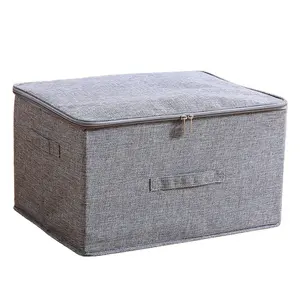 Foldable Storage Bins Storage Boxes With Lids And Handles Storage Baskets In Linen Organizers For Toys Shelves