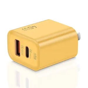 Kit perjalanan USB PD 45W Gan adaptor pengisi daya Cepat dinding Tipe C pengisi daya cepat untuk ponsel Usb C pengisi daya PD