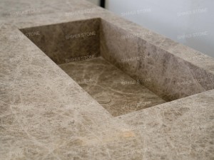 SH STONE Plan de travail moderne en marbre <span class=keywords><strong>Bianca</strong></span> Perla Grigio Orsola Beige pour îlot de cuisine, table centrale et meuble - Product Image 5